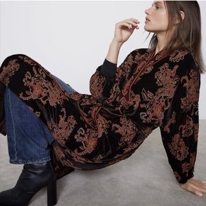ZARA Velvet Trim Kimono